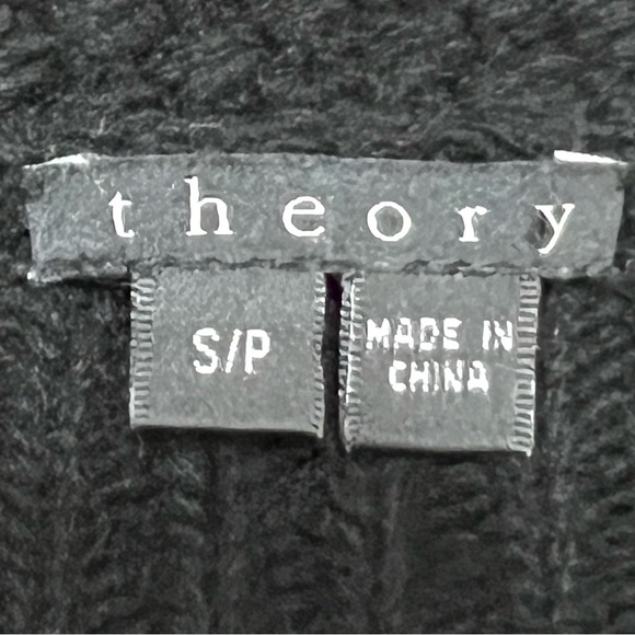 Theory Black Wool Cashmere One Button Longline Women's Cardigan Sweater Small - Picture 11 of 11